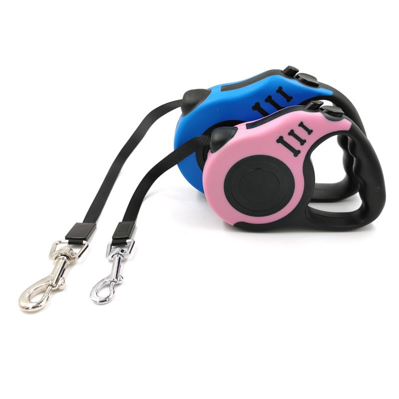 Retractable Dog Leash 3 And 5 Meters Long Pet Puppy Walking Lead Rope Automatic Nylon Traction Leashes For Dogs - anconmall