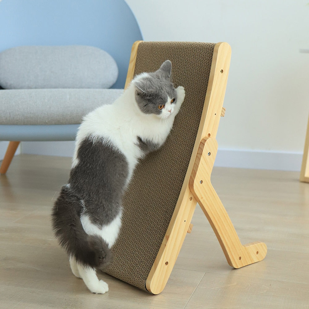 Cat Scratcher Board Wooden Frame Cat Scratching Bed Anti-Scratch Toys Claw Couch Scraper For Cats - anconmall