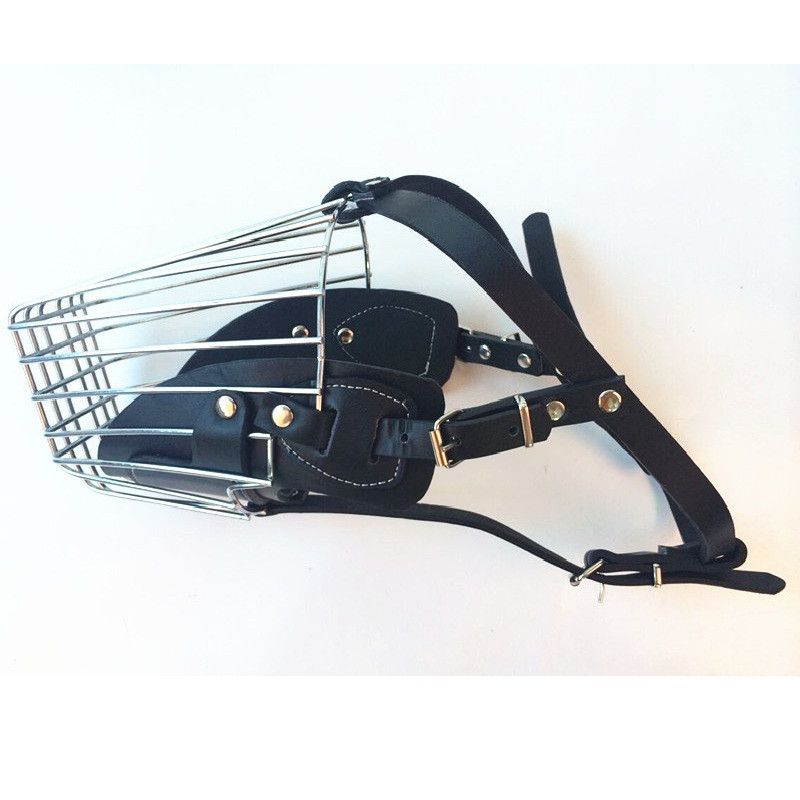 Black / Brown Strong Metal Wire Basket Dog Muzzle for Large Dogs Amstaff Pitbull Bull Terrier Anti-Bite Bark Chew Muzzles - anconmall