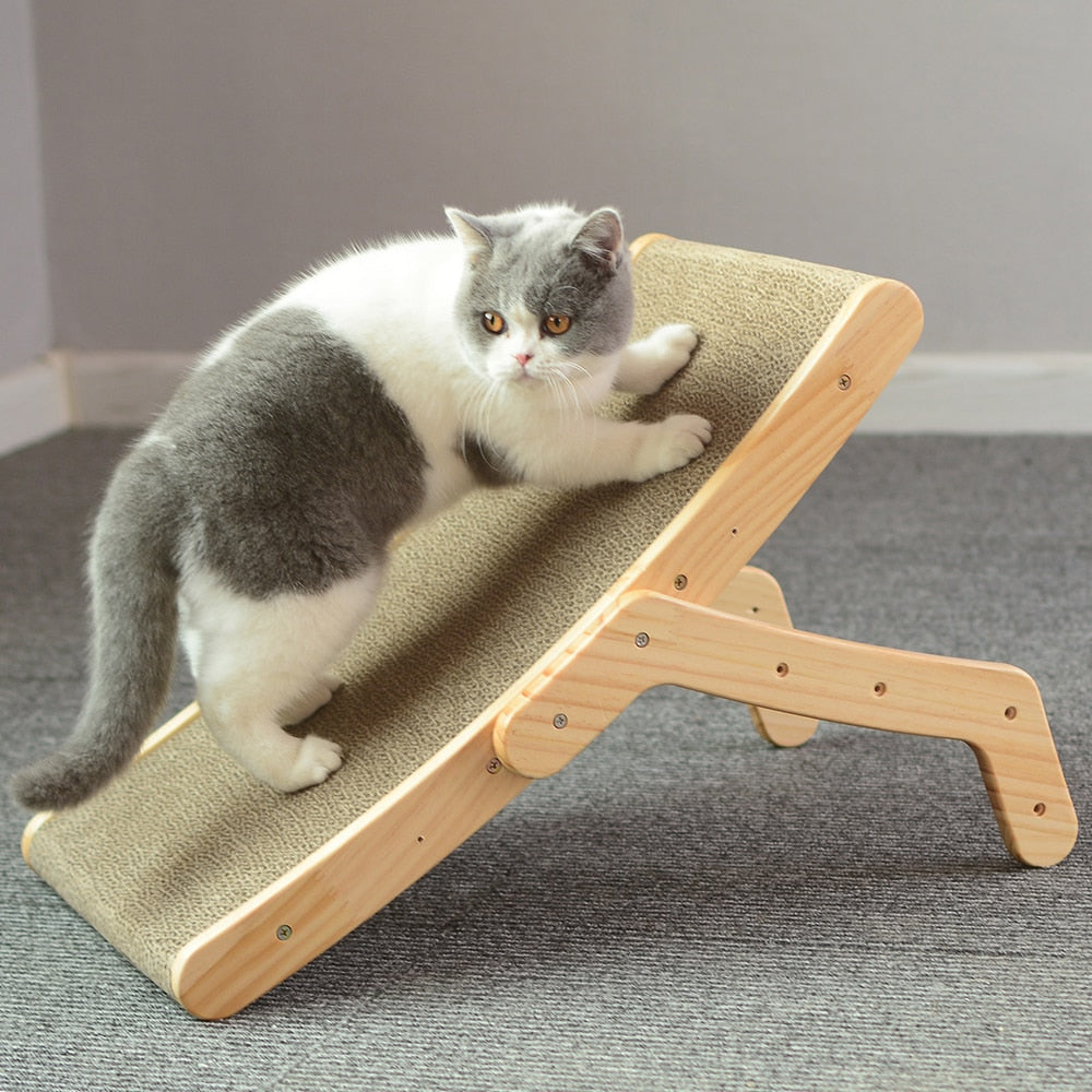 Cat Scratcher Board Wooden Frame Cat Scratching Bed Anti-Scratch Toys Claw Couch Scraper For Cats - anconmall