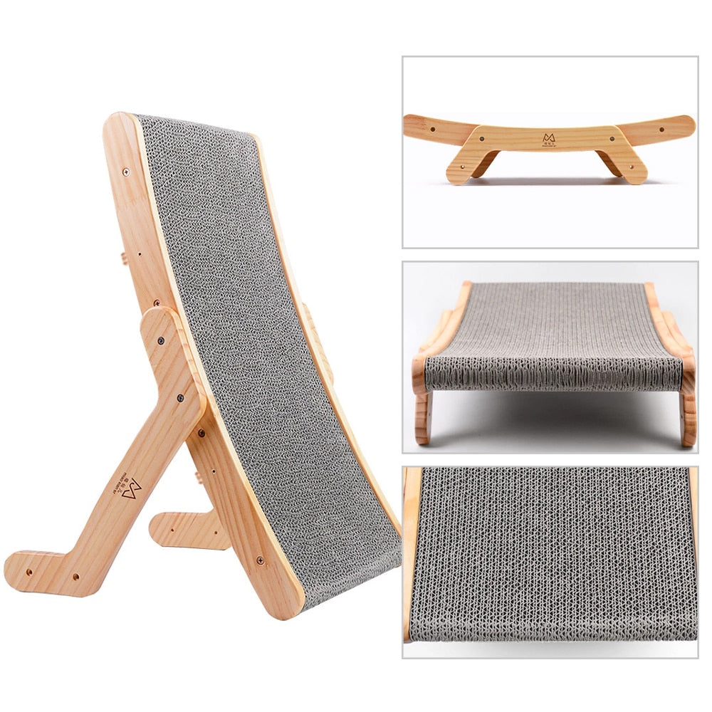 Cat Scratcher Board Wooden Frame Cat Scratching Bed Anti-Scratch Toys Claw Couch Scraper For Cats - anconmall