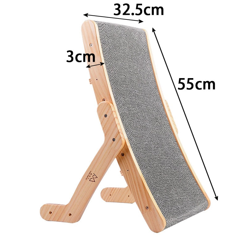 Cat Scratcher Board Wooden Frame Cat Scratching Bed Anti-Scratch Toys Claw Couch Scraper For Cats - anconmall