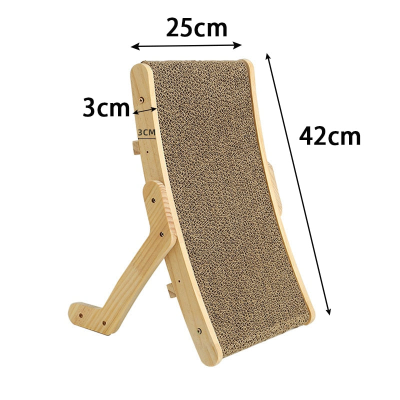 Cat Scratcher Board Wooden Frame Cat Scratching Bed Anti-Scratch Toys Claw Couch Scraper For Cats - anconmall