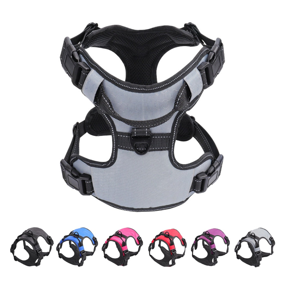 Dog Harness Vest No Pull Reflective Breathable Soft Collar With Handle for Small Big Dogs Bulldog Shepherd Pet Supplies - anconmall