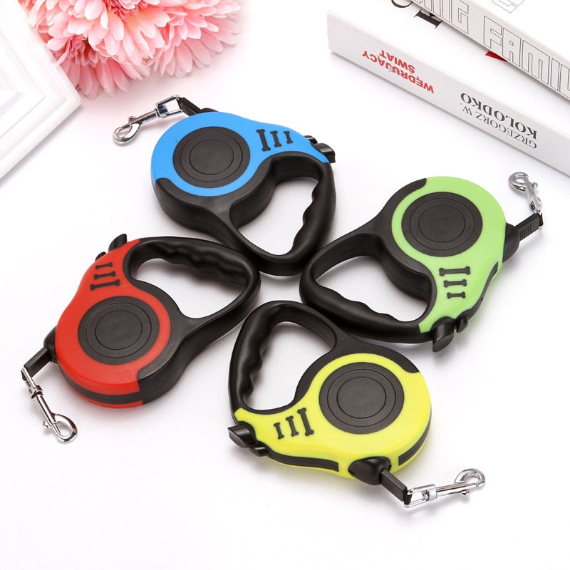 Retractable Dog Leash 3 And 5 Meters Long Pet Puppy Walking Lead Rope Automatic Nylon Traction Leashes For Dogs - anconmall