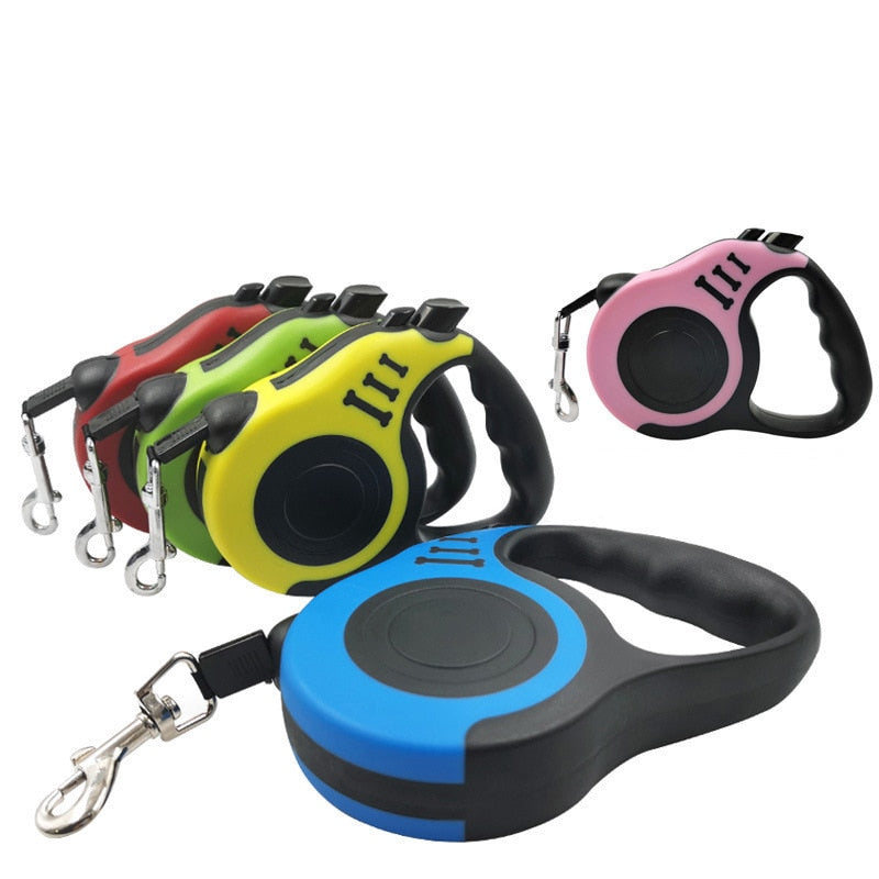 Retractable Dog Leash 3 And 5 Meters Long Pet Puppy Walking Lead Rope Automatic Nylon Traction Leashes For Dogs - anconmall