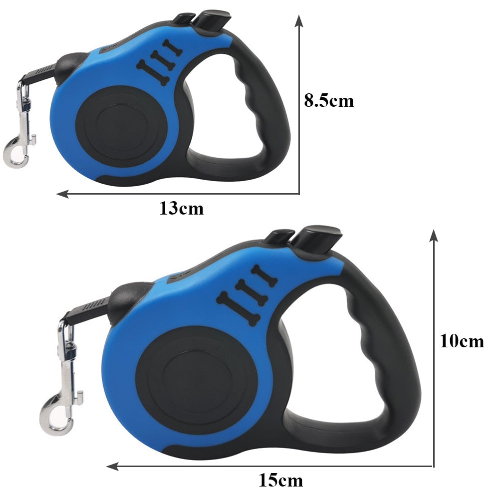 Retractable Dog Leash 3 And 5 Meters Long Pet Puppy Walking Lead Rope Automatic Nylon Traction Leashes For Dogs - anconmall