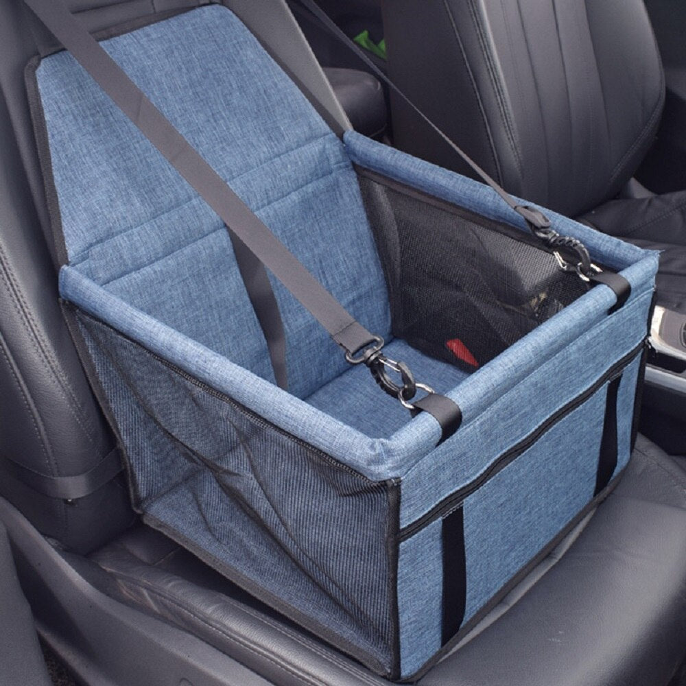 Sturdy PVC Support Tube Pet Booster Seat Anti-Collapse Small Pet Car Basket for Carrying Pet Dogs and Cats with Safety Seat Belt - anconmall