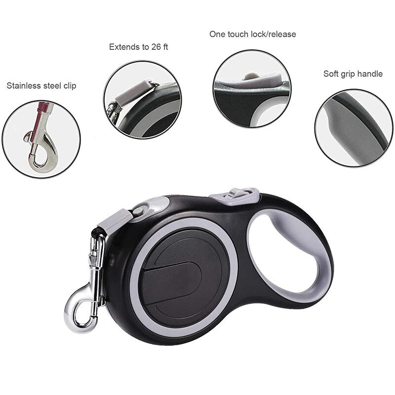 Long Strong Pet Leash For Large Dogs Durable Nylon Retractable Big Dog Walking Leash Leads Automatic Extending Dog Leash Rope