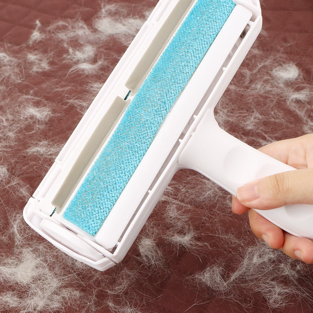 Pet Hair Remover Roller 2 Way Removing Dog Cat Hair From Forniture Self Cleaning Lint Pet Hair Brush With Comfortable Handle - anconmall
