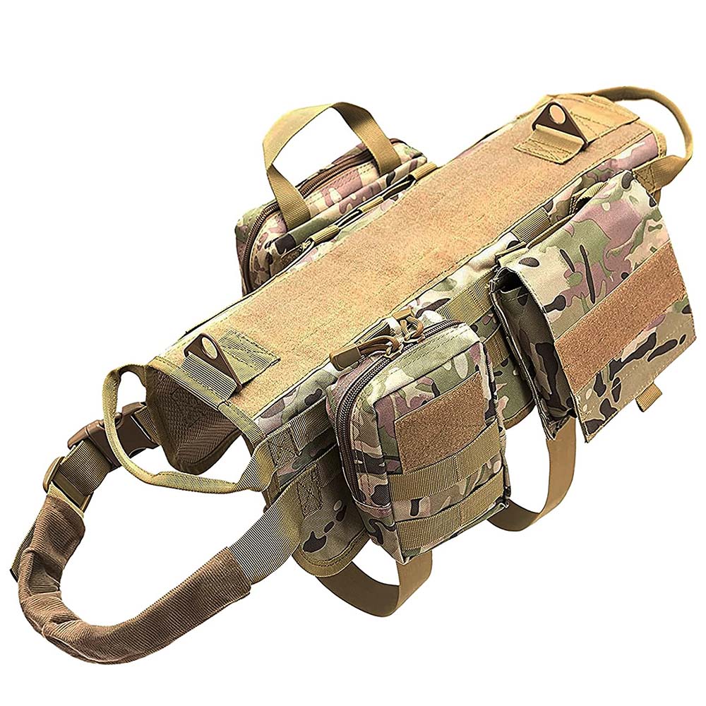 Camouflage Big Dog Harness Pet German Shepherd K9 Malinois Training Vest Tactical Dog Harness and Leash Set For Dogs - anconmall