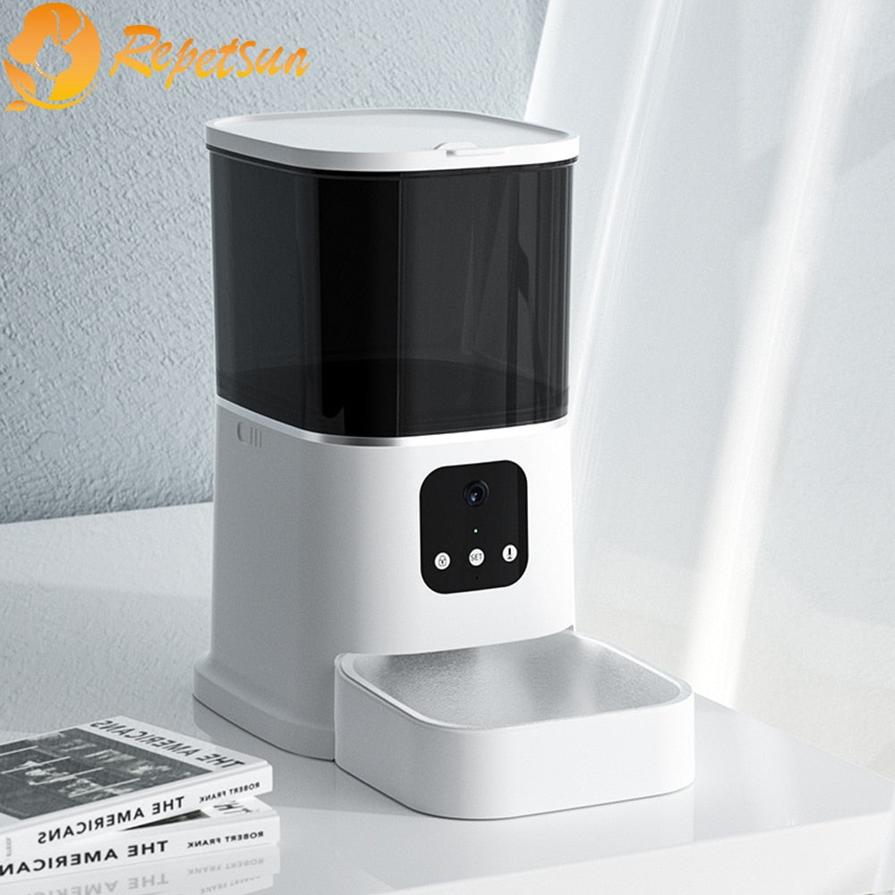 6L Large Capacity Pet Automatic Feeder Smart Voice Recorder APP Control Timer Feeding Cat Dog Food Dispenser With WiFi Pet Bowl