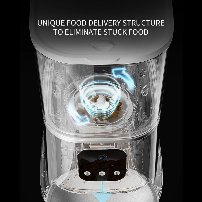 6L Large Capacity Pet Automatic Feeder Smart Voice Recorder APP Control Timer Feeding Cat Dog Food Dispenser With WiFi Pet Bowl