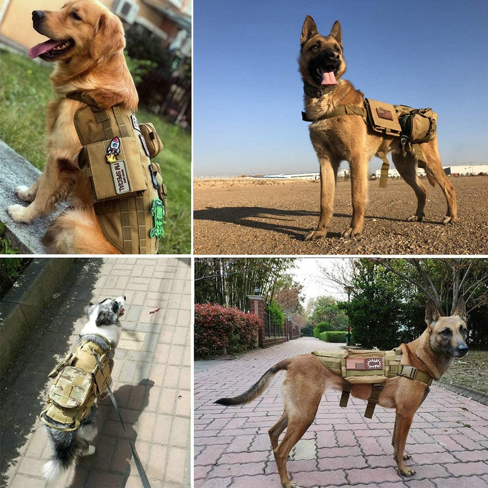 Camouflage Big Dog Harness Pet German Shepherd K9 Malinois Training Vest Tactical Dog Harness and Leash Set For Dogs - anconmall