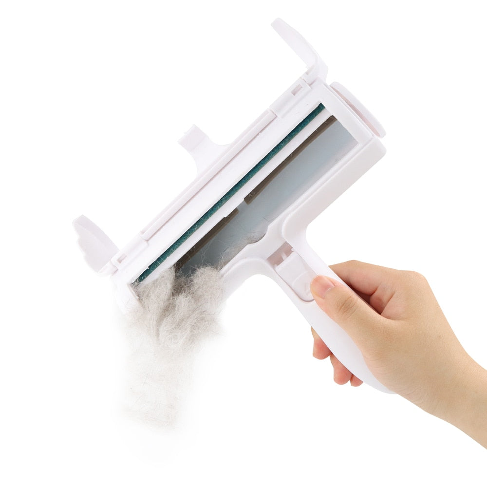 Pet Hair Remover Roller 2 Way Removing Dog Cat Hair From Forniture Self Cleaning Lint Pet Hair Brush With Comfortable Handle - anconmall