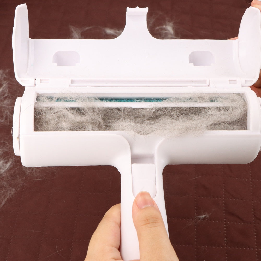 Pet Hair Remover Roller 2 Way Removing Dog Cat Hair From Forniture Self Cleaning Lint Pet Hair Brush With Comfortable Handle - anconmall