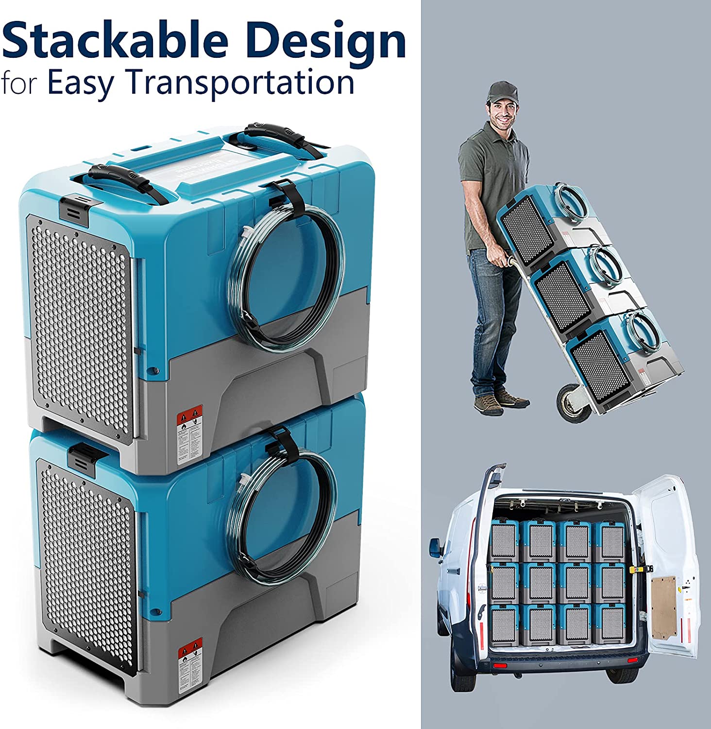 Alorair LGR 180 Pint Commercial Dehumidifier for Damage Restoration, Basement/Crawl Space Wi-fi Control,