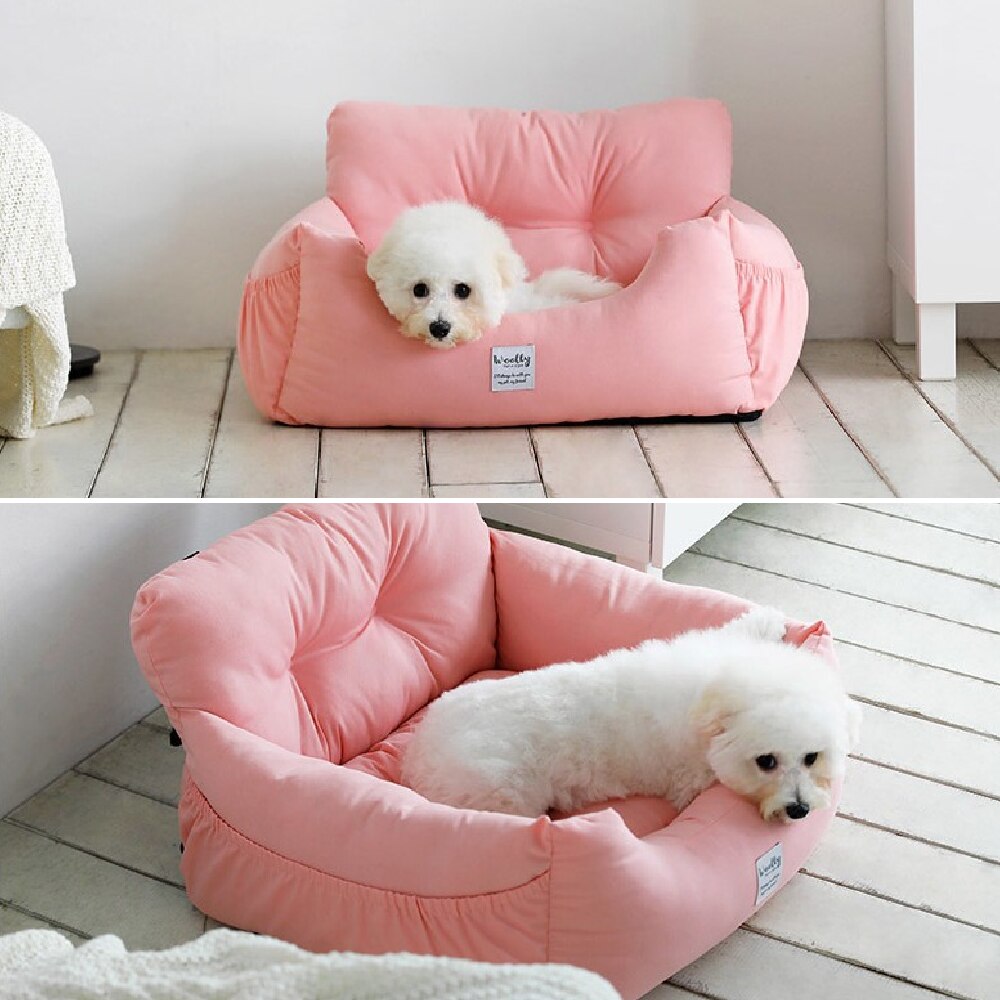 Dog Car Seat Bed With Safety Belt Sofa Travel Dog Car Seats Cover For Small Medium Dogs Puppy Front/Back Seat Pad Pet Products - anconmall