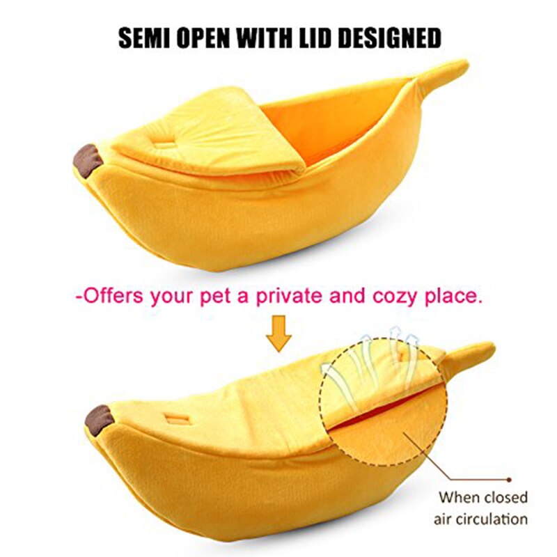 Banana Shape Pet Dog Cat Bed House Mat Durable Kennel Doggy Puppy Cushion Basket Warm Portable Dog Cat Supplies Soft Sofa Beds