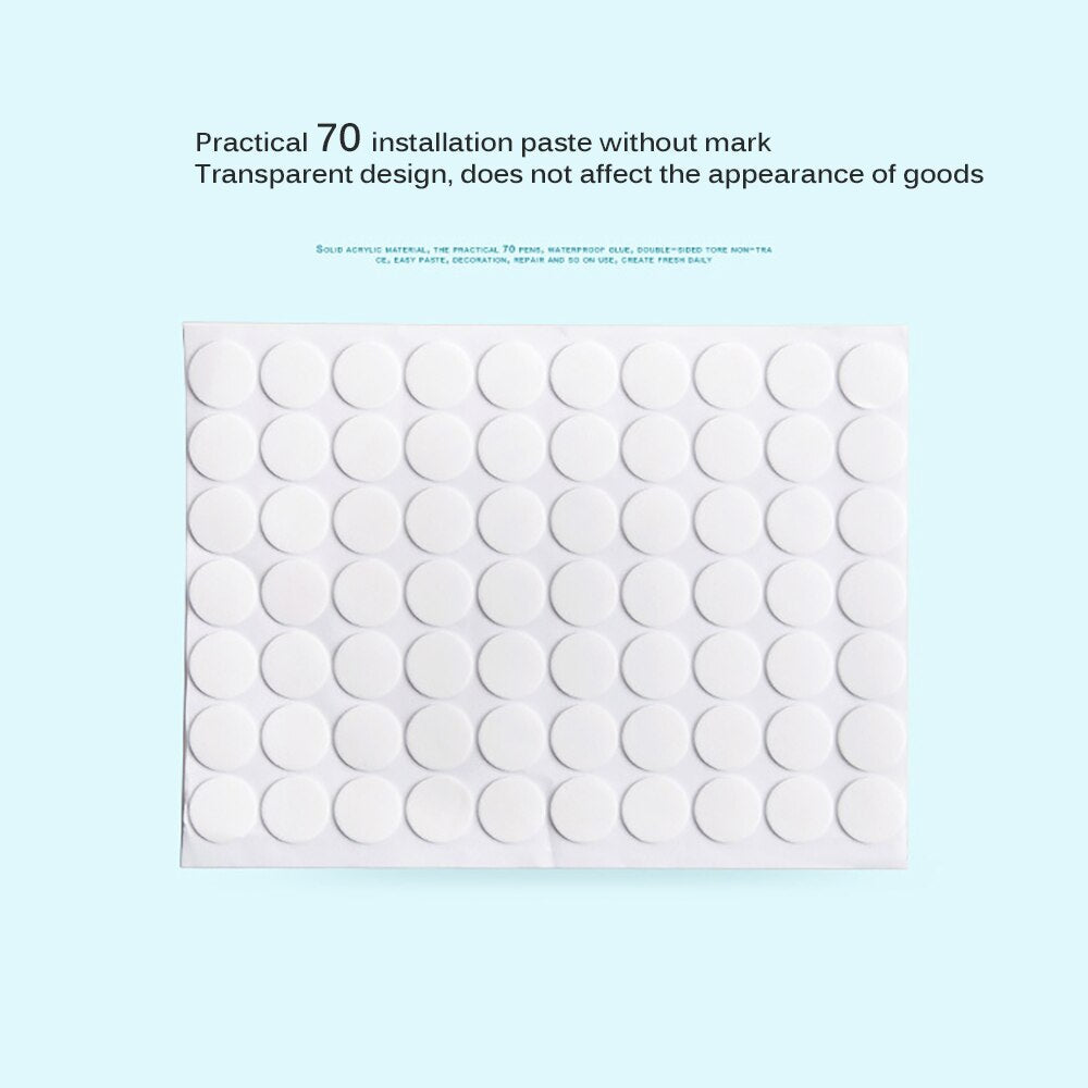 70Pcs Acrylic Double-Sided Adhesive Gripping Anti Slip Gel Pads Sticker Sticky Reusable Multi-Function Nano Tape Home