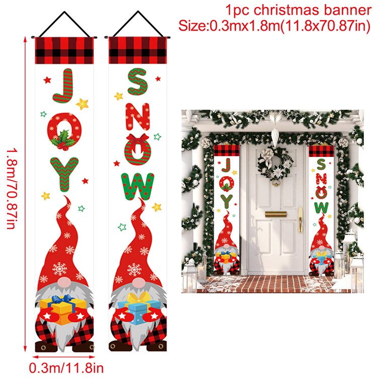 Santa Claus Christmas Banner Merry Christmas Decor For Home 2022 Christmas Ornaments Door Decor Xmas Navidad Noel Gifts New Year