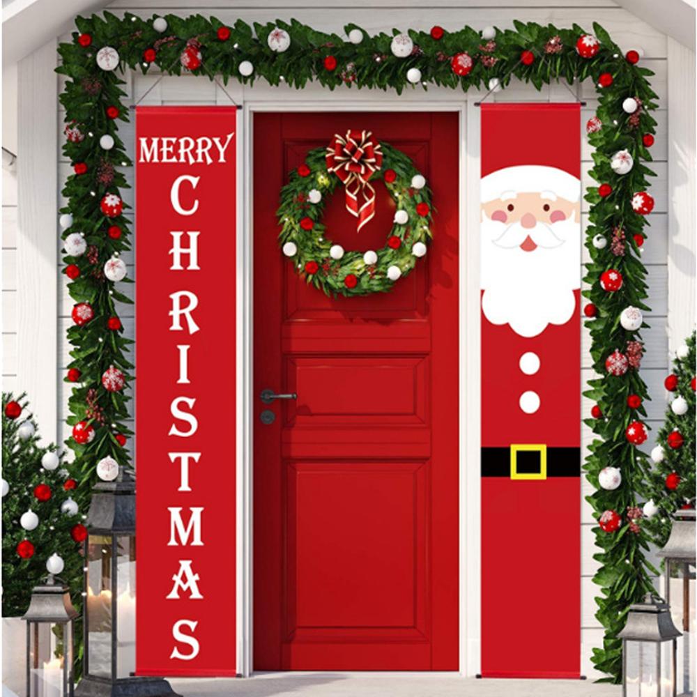 Santa Claus Christmas Banner Merry Christmas Decor For Home 2022 Christmas Ornaments Door Decor Xmas Navidad Noel Gifts New Year