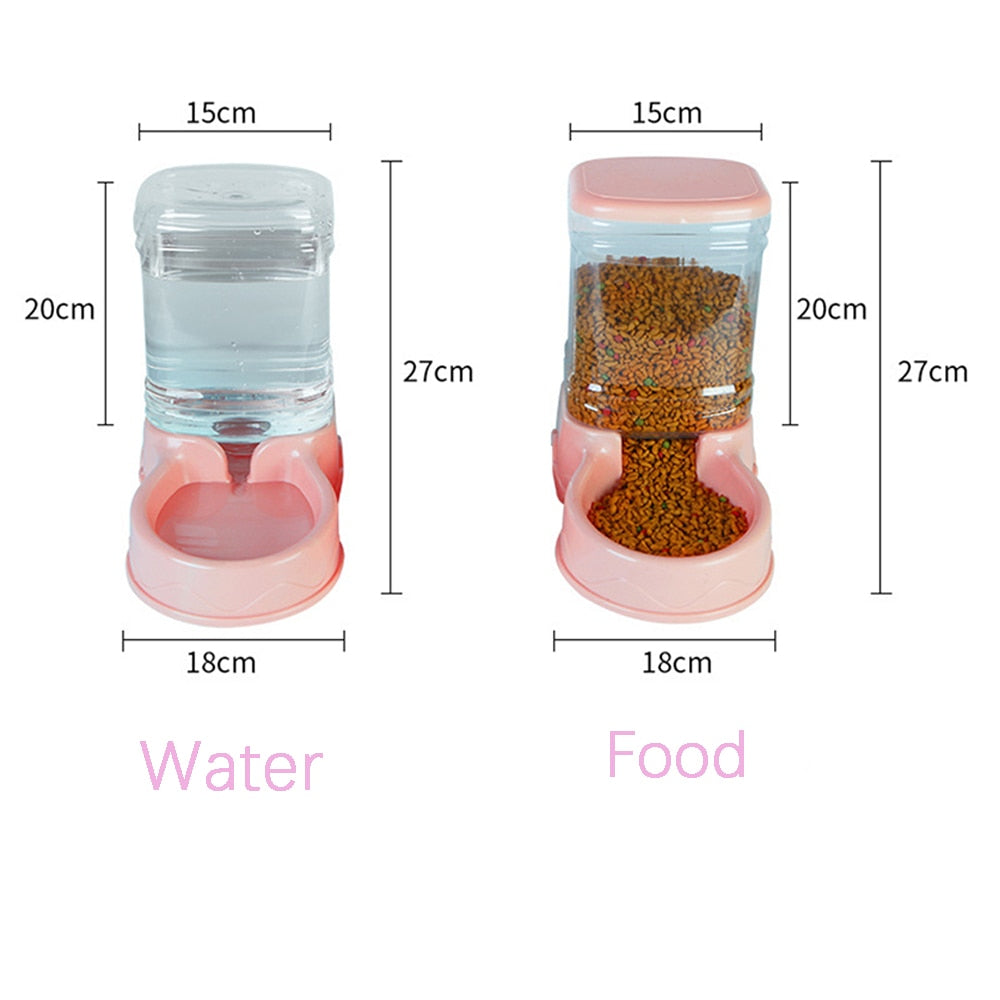 Cat Feeder And Drinker Automatic Cat Food Dispenser Water Bowls Big Capacity Gravity Auto Feeders For Cats - anconmall