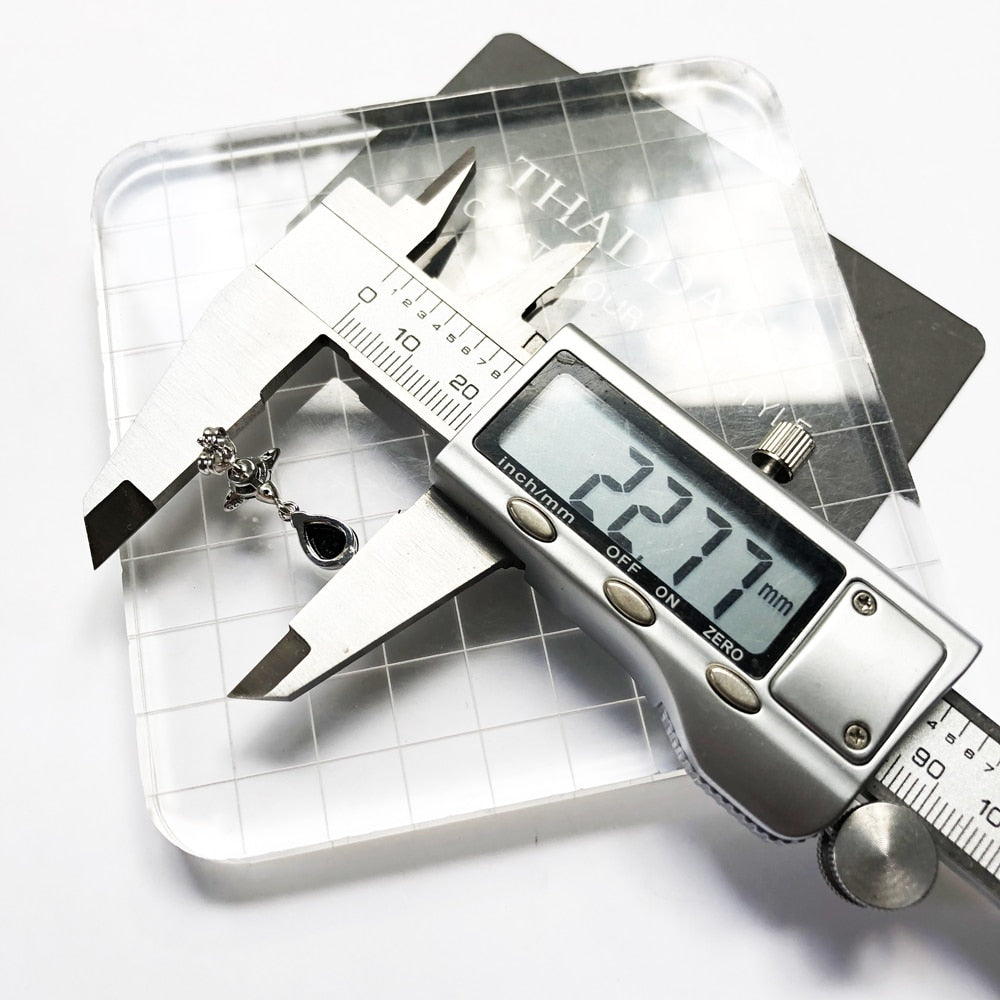 Ear Studs Black Water Drop Europe Magical Jewerly For Women Summer New Graphic Design Vintage Gift In 925 Sterling Silver