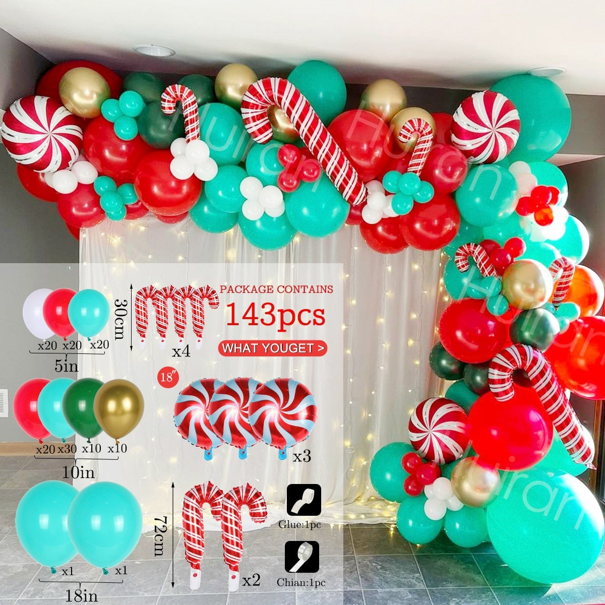 Christmas Cane Balloon Garland Arch Kit 2022 Christmas Ornaments Merry Christmas Decoration for Home Navidad New Year Xmas Gift - anconmall