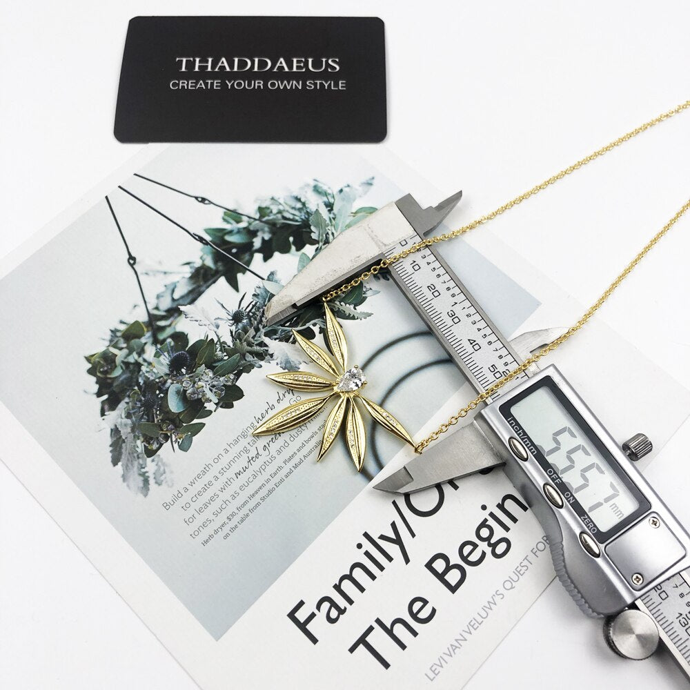 Necklace Leaves Large Spring Brand New Jewelry Europe 925 Sterling Silver Gift For Women