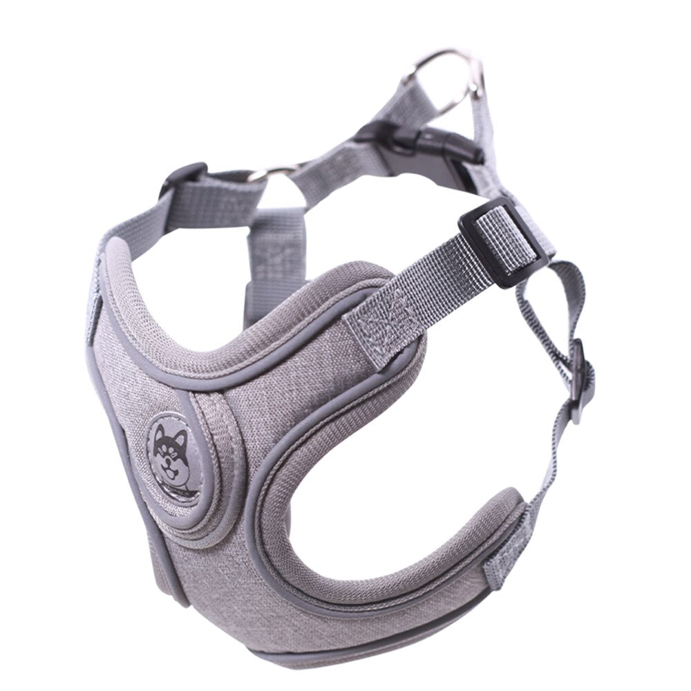 Dog Harness Leash Set No Pull Nylon Vest Harnesses Reflective Chest Strap Leads for Small Large Dogs Teddy, Pug, French Bulldog - anconmall