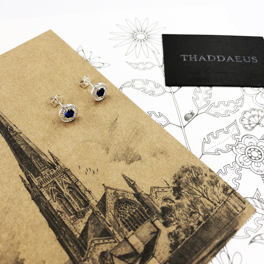 Light of Luna Blue Ear Studs Earring,Europe Style Fashion Jewerly For Women Gift In 925 Sterling Silver