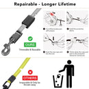 13ft Retractable Dog Leash Rope with Highly Reflective Threads One Button Lock &amp; Release Trimmable Nylon Large Dog Walking Leash - anconmall