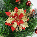 5pcs 14cm Glitter Artificial Christmas Flowers Xmas Tree Ornaments Merry Christmas Decorations for Home New Year Gifts Navidad