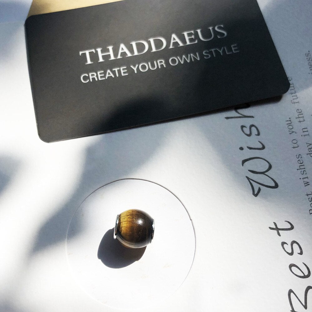 Beads Charm Brown, 925 Sterling Silver Tiger Eye Jewelry Karma European Accessories