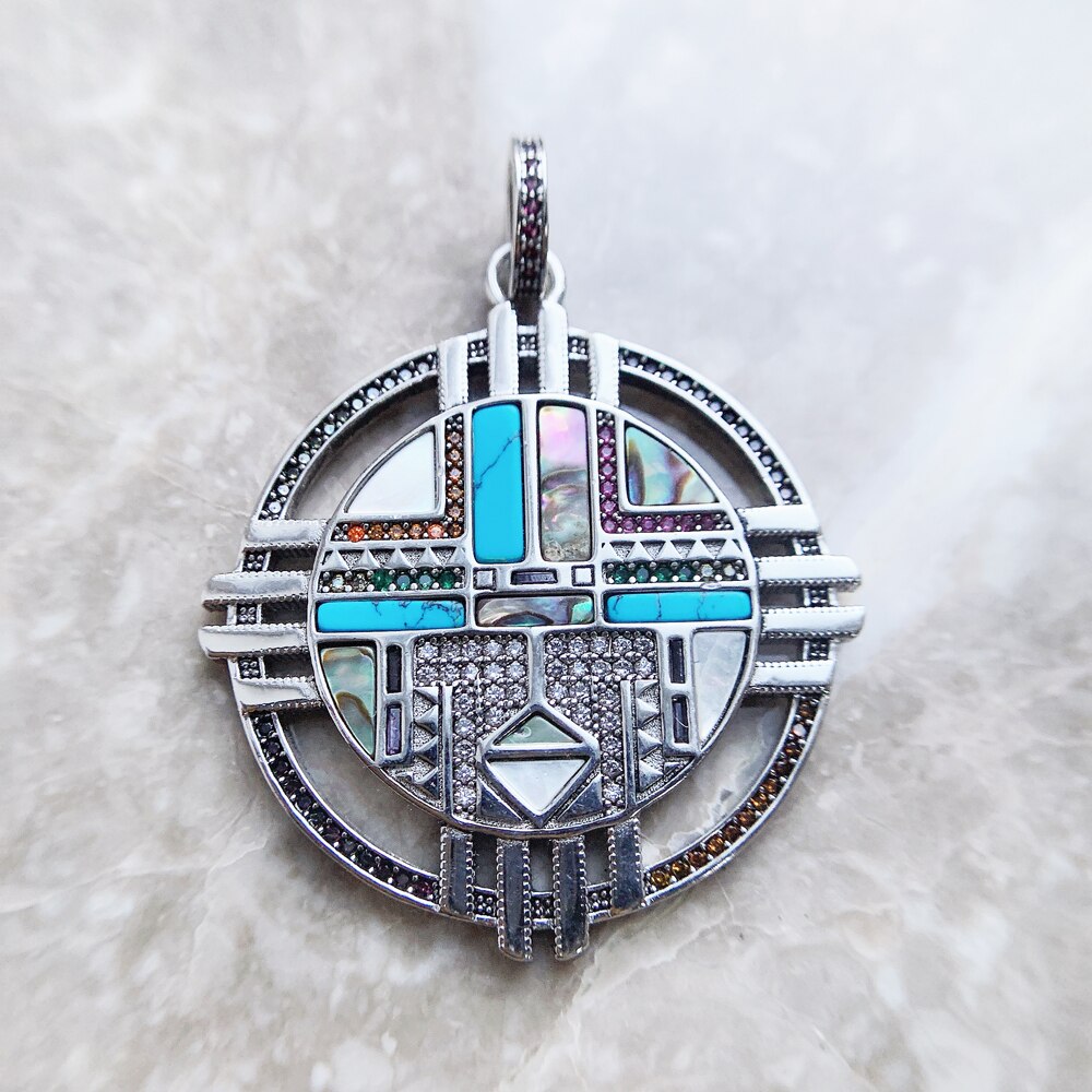 Sun Symbol Pendant,2022 Spring Fine Jewelry Europe Accessorie 925 Sterling Silver Turquoise Bohemia Gift For Woman Men