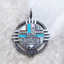 Sun Symbol Pendant,2022 Spring Fine Jewelry Europe Accessorie 925 Sterling Silver Turquoise Bohemia Gift For Woman Men