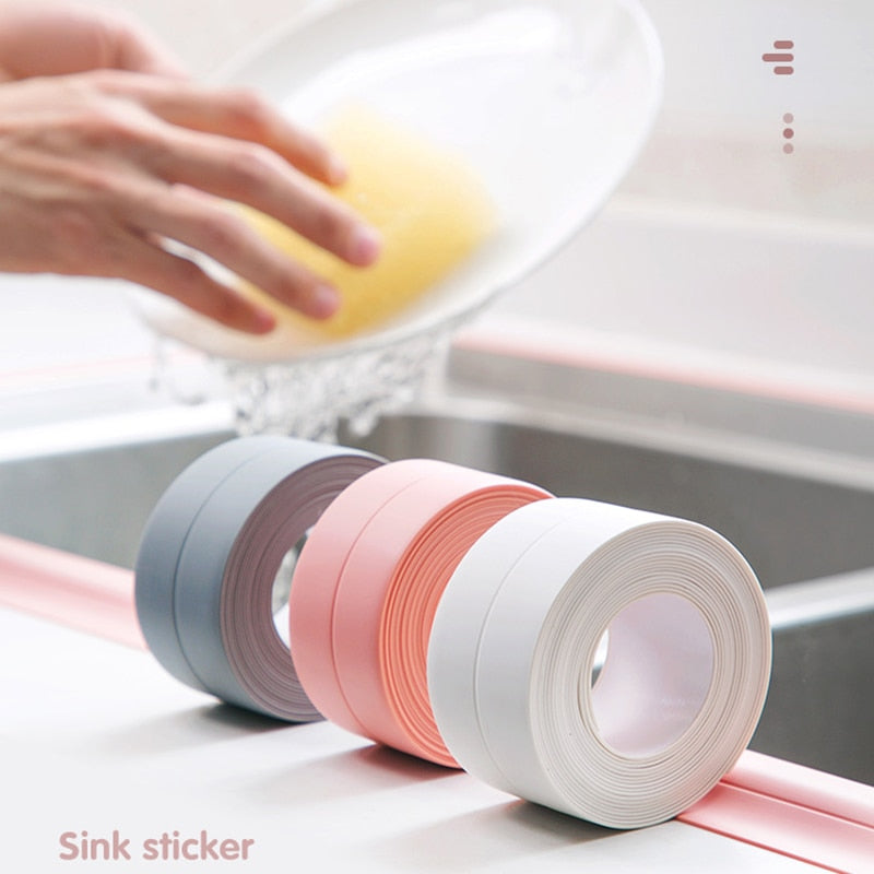 3.2 Meters Bathroom Sink Bath Sealing Strip Mould Proof Tape PVC Self Adhesive Waterproof Wall Sticker Plaster For Kitchen