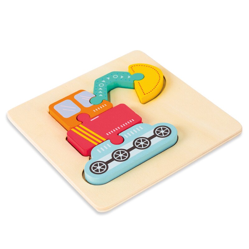 Wooden 3D Puzzle Educational Toys Jigsaw Toys For Children Baby Cartoon Animal Puzzles Intelligence Kids Toy Board Games