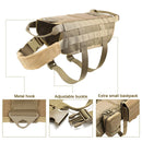 Dog Harness Vest with Leash Adjustable Nylon Military Tactical Hound K9 Training Patrol for Small Medium and Large Dogs Shepherd - anconmall