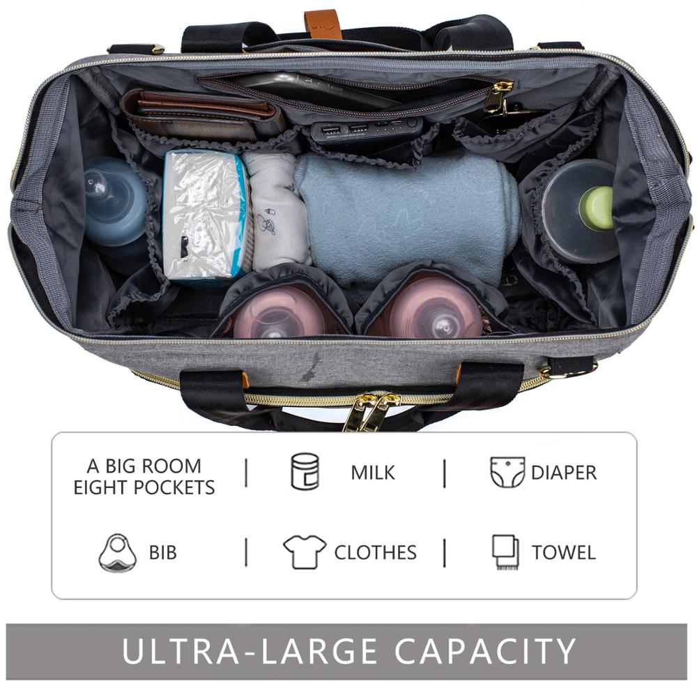 Lequeen Large Capacity Disassembled as a Bed Mummy Travel Backpack Diaper Bag Mummy Maternity Nappy Bag Backpack for Mom Baby