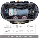 Lequeen Large Capacity Disassembled as a Bed Mummy Travel Backpack Diaper Bag Mummy Maternity Nappy Bag Backpack for Mom Baby