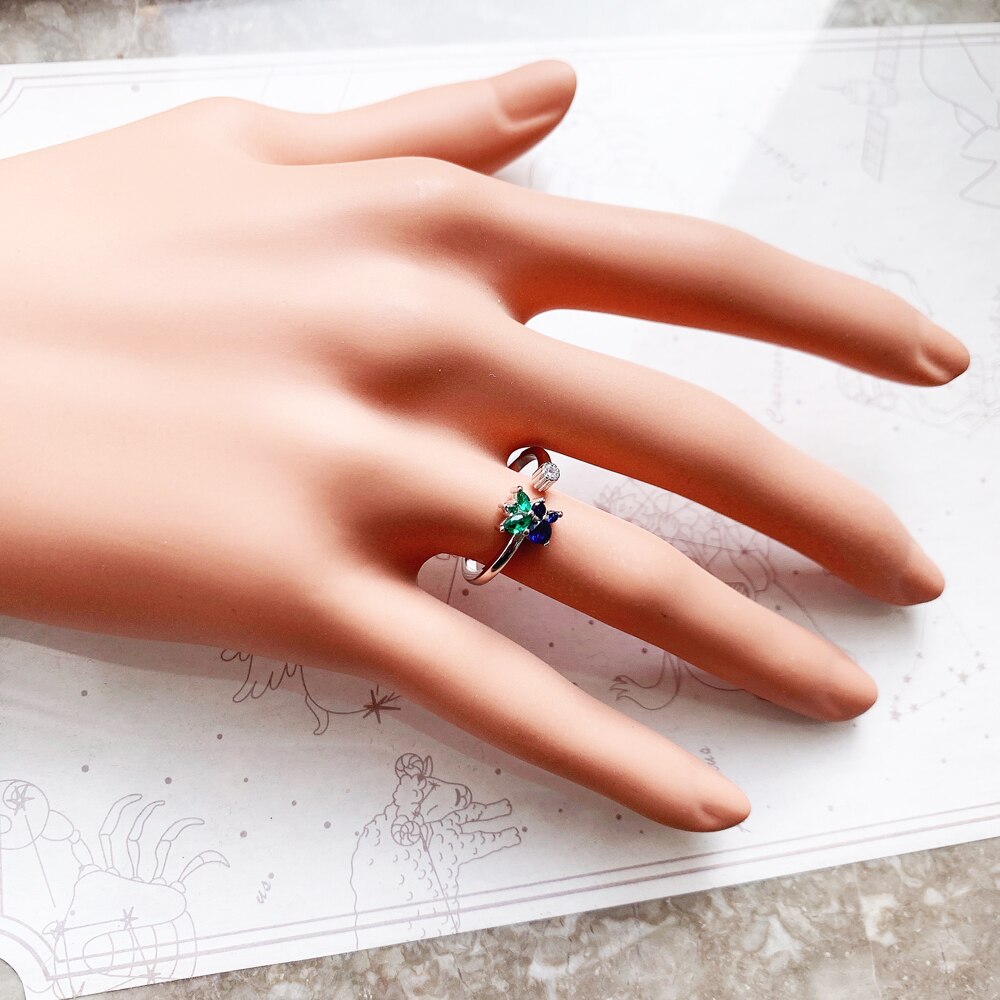 Open-end Blueberry Ring,Europe Style Fine Jewerly For Women,2022 Summer Sweet Fruits Gift In 925 Sterling Silver