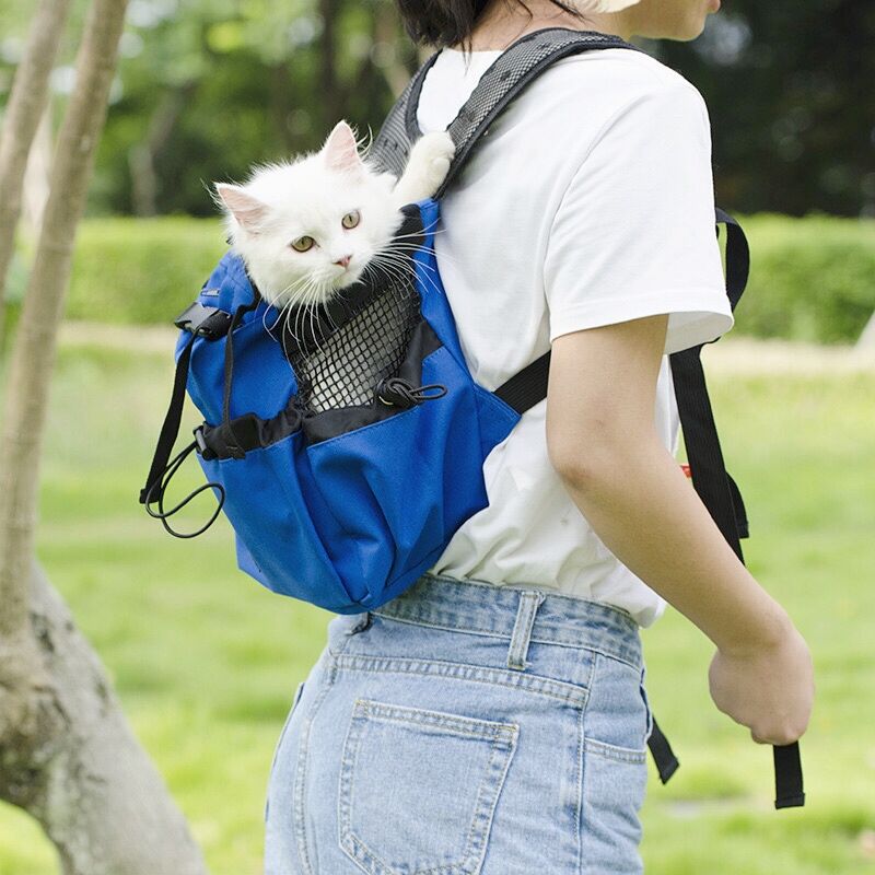 Pet Dog Carrier Travel Backpack Outdoor Double Shoulder Bag with Mesh Breathable Bicycle Motorcycle Hiking Bag for Dogs 4 Sizes - anconmall