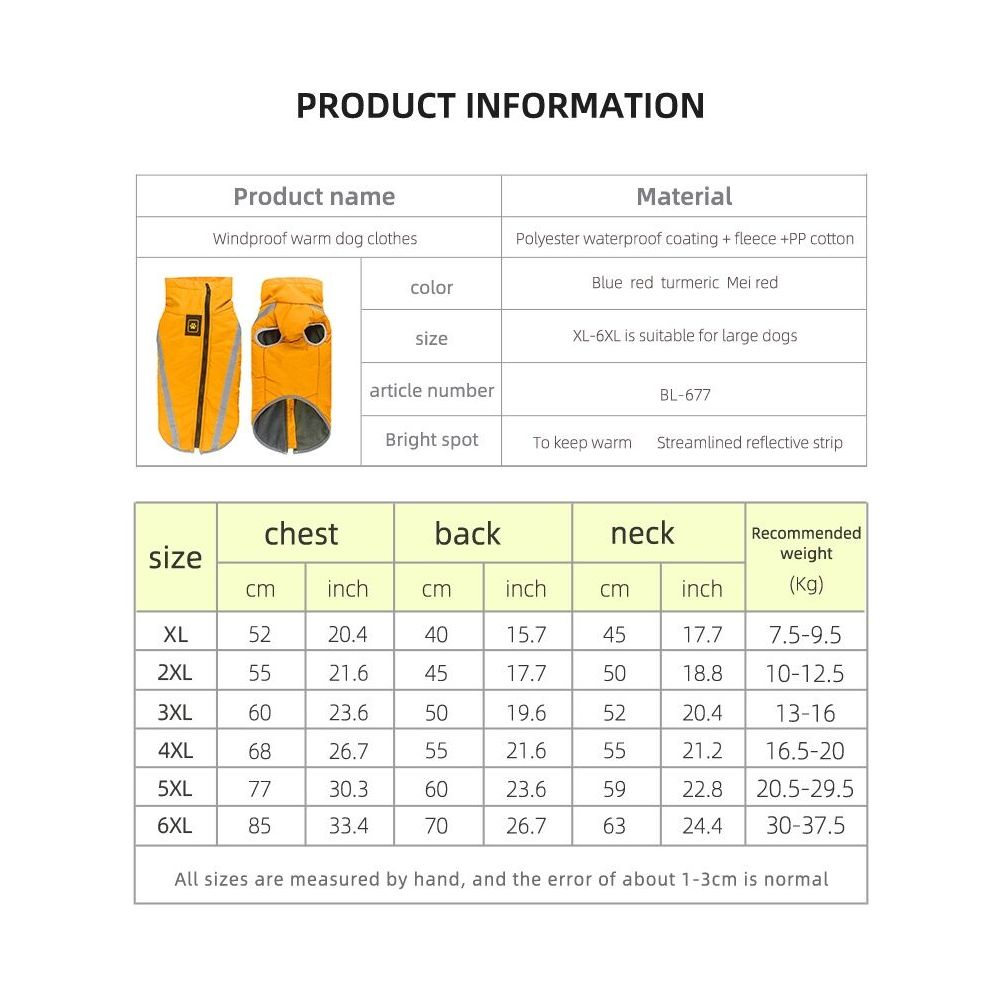 Winter Thicken Warm Coat Reflective Fleece Waterproof Windproof Jacket for Medium Large Dogs Weimaraner Doberman German Shepherd - anconmall