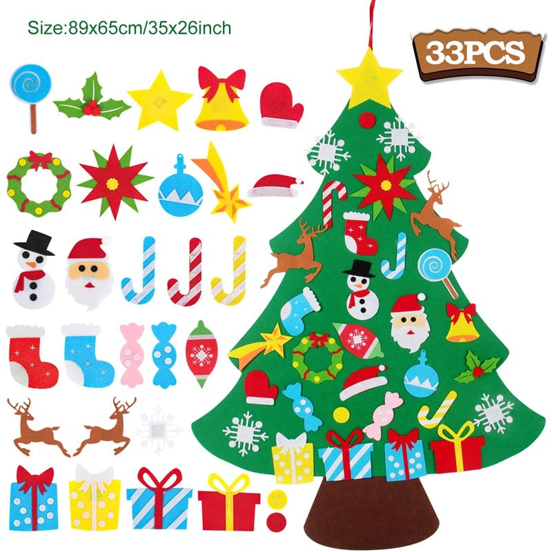 Diy Felt Christmas Tree Christmas Decor for Home Navidad 2022 New Year Gifts for Kids Cristmas Ornaments Navidad Natal Xmas Tree