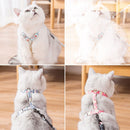Japanese Style Adjustable Nylon Collars for Pet Cats Anti-Breakaway Harness and Walking Leash Set Kitten Vest Leads Pet Supplies - anconmall