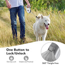 13ft Retractable Dog Leash Rope with Highly Reflective Threads One Button Lock &amp; Release Trimmable Nylon Large Dog Walking Leash - anconmall