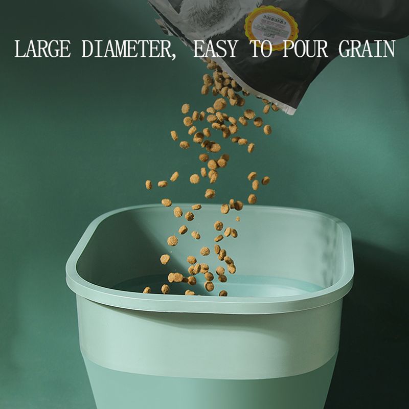 Foldable Large Capacity Pet Cat Dog Food Storage Box with Lid Damp Proof Multifunctional Sealed Bucket Grain Storage Container - anconmall