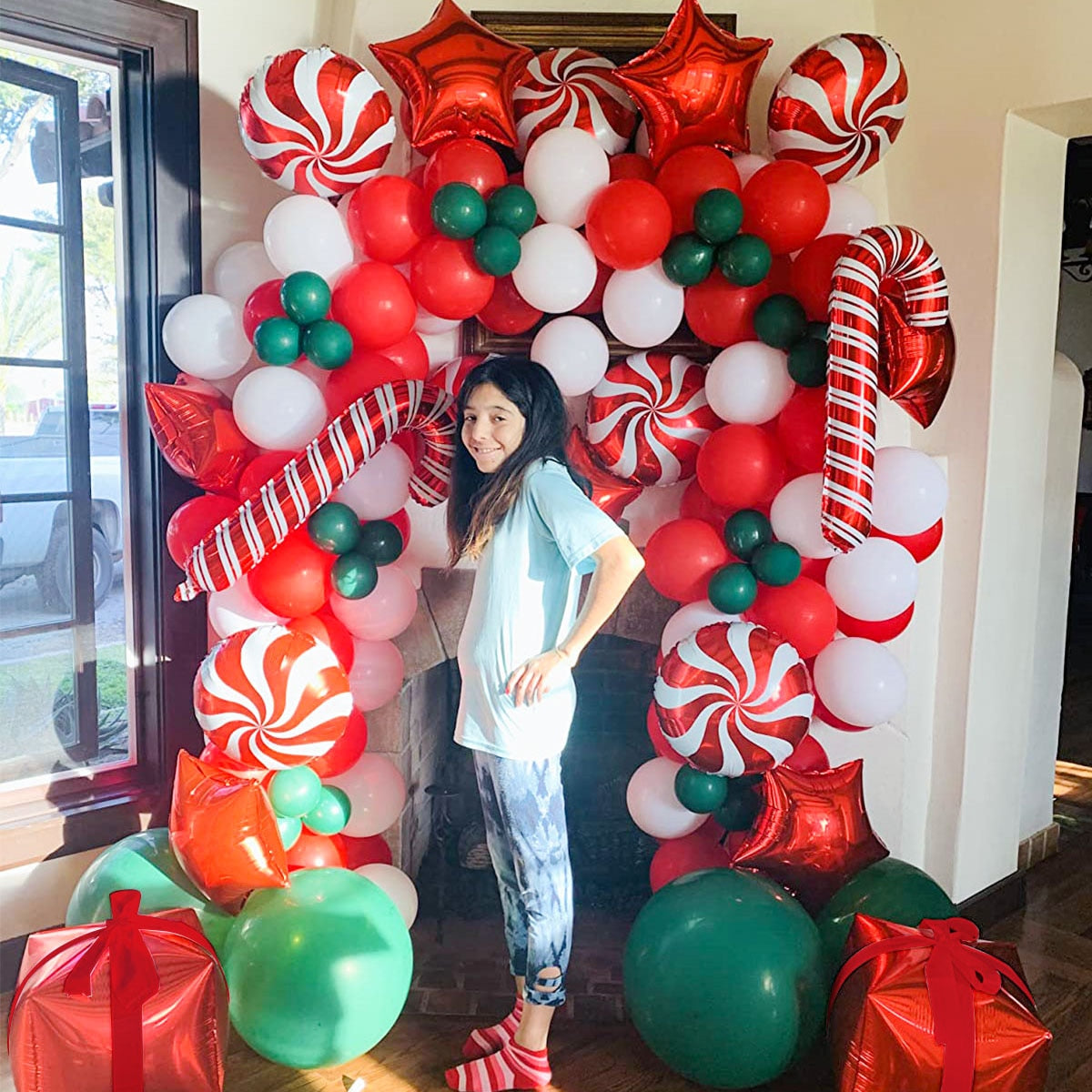 Christmas Balloon Garland Arch kit 2022 Merry Christmas Decorations For Home Xmas Balloon Navidad Noel Gift New Year 2023 - anconmall